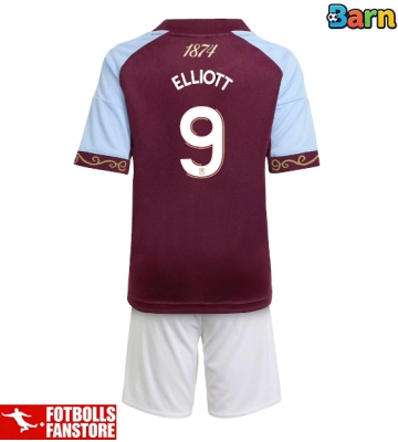 Aston Villa Harvey Elliott #9 Hemmatröja Barn 2025-26 Kortärmad (+ Korta byxor)